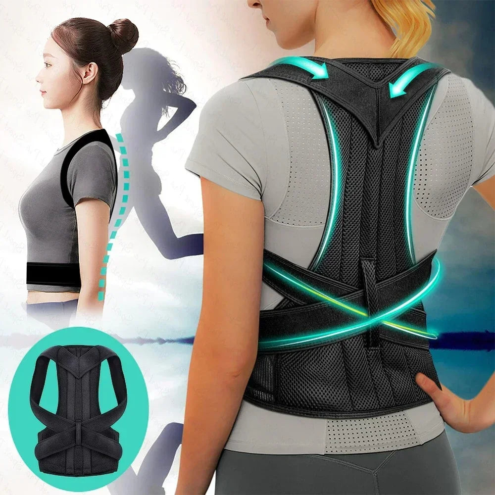 Reinforced Belt Lumbar Column Posture Corrector Vest  Adjustable Back Support Strap