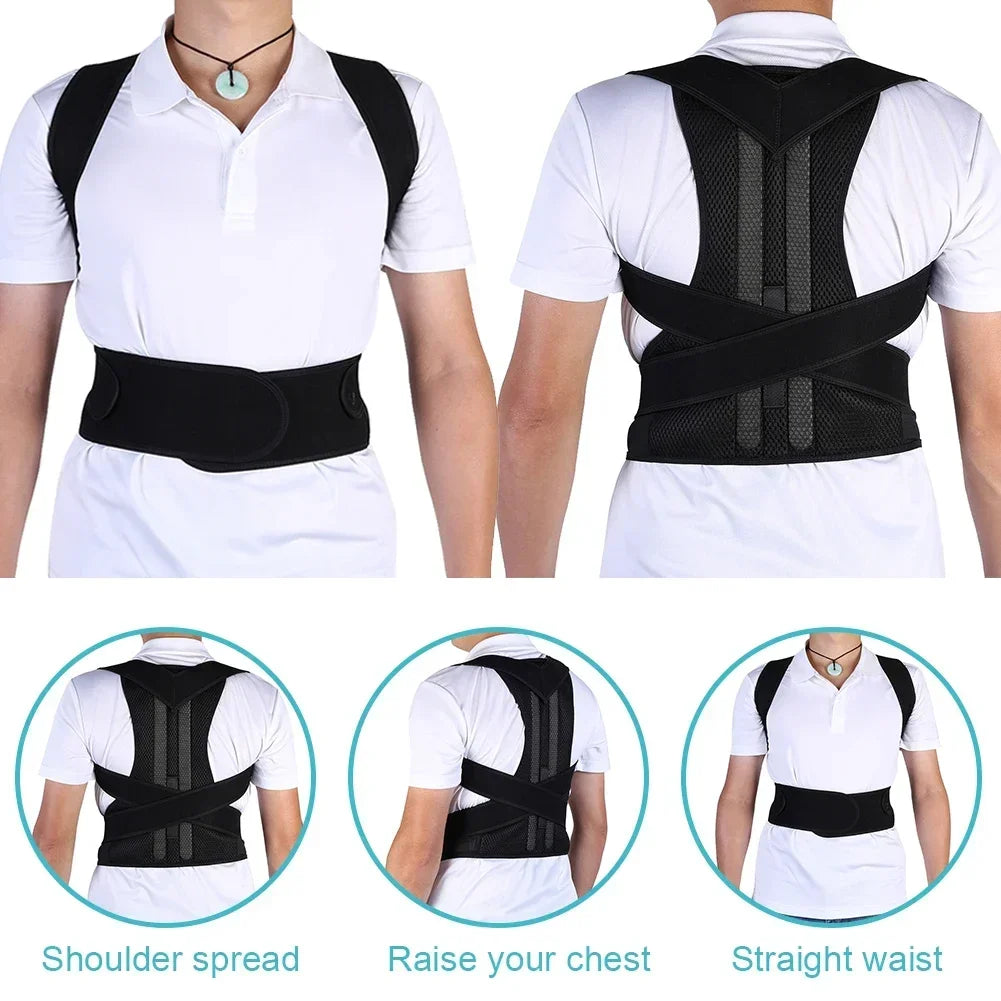 Reinforced Belt Lumbar Column Posture Corrector Vest  Adjustable Back Support Strap