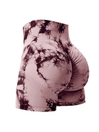 2PCS Tie Dye Lifting High Waisted Gym Shorts