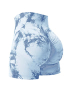 2PCS Tie Dye Lifting High Waisted Gym Shorts